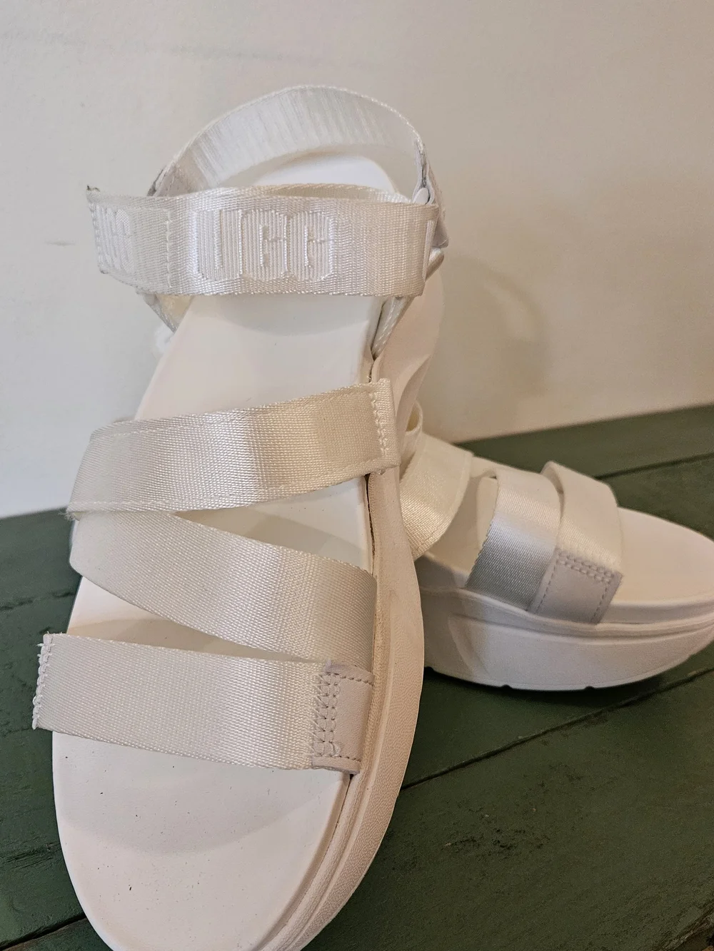 UGG Women's Cream Strappy Platform Sandals